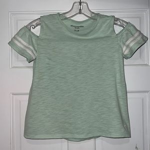 Abercrombie Kids Mint Green off the shoulder strap cotton top size 9/10